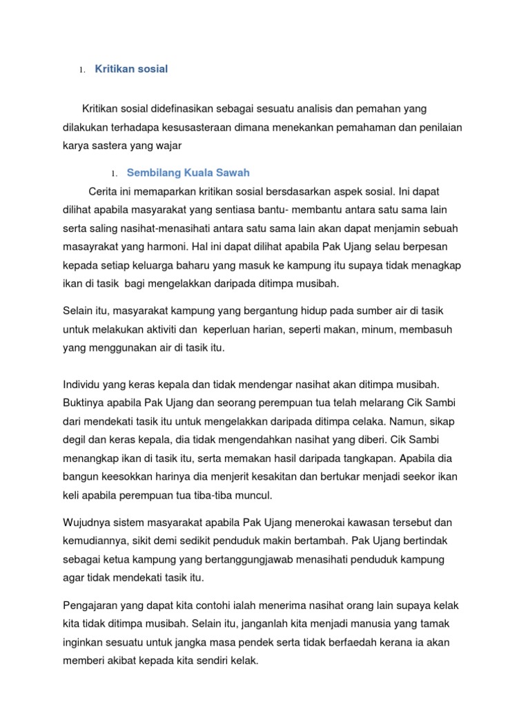 Kritikan Sosial Pdf