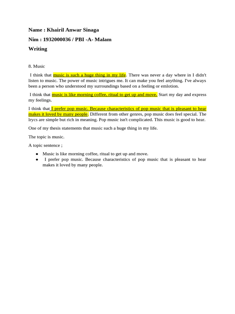 Writing Khairil Anwar Sinaga | PDF