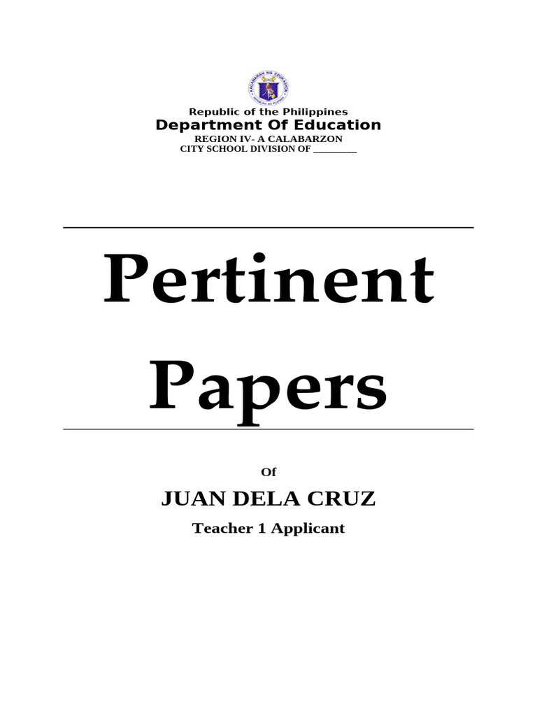 PERTINENT PAPERS FORMAT | PDF