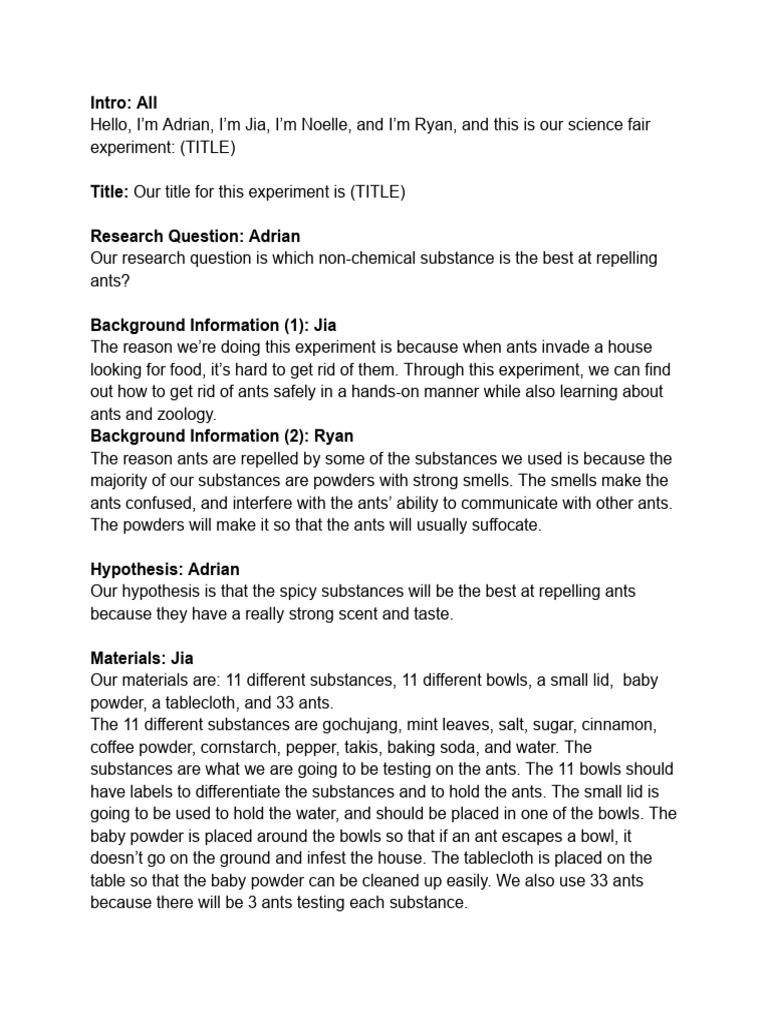 Copy of 5th RC Script for Science Fair | PDF