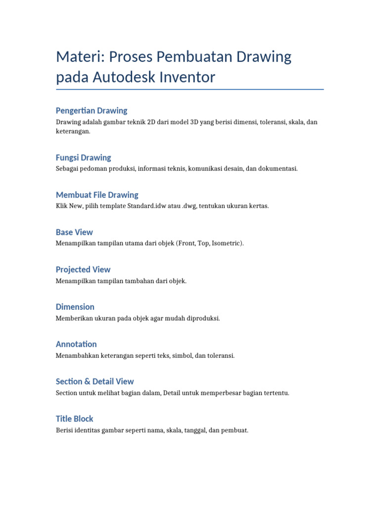 Materi Autodesk Inventor | PDF