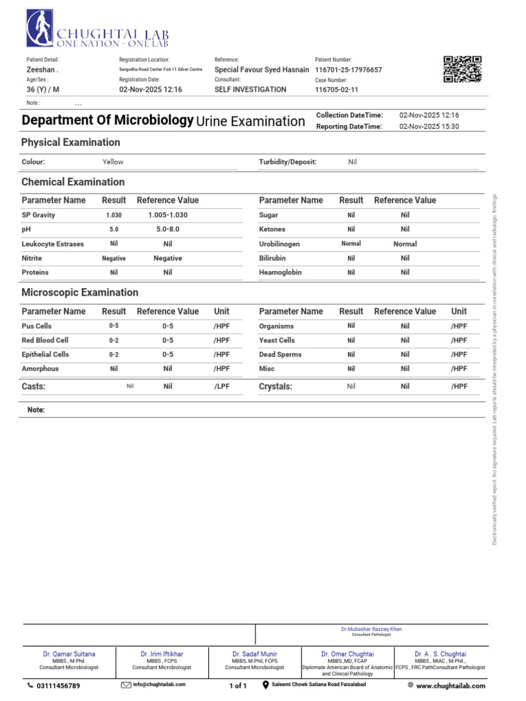 Patient Test Result | PDF | Biology | Medical Specialties