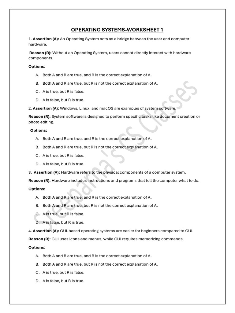 Aradhya OS Worksheet1 | PDF | Operating System | Computer File