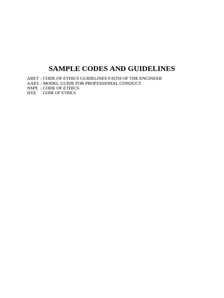 Sample Codes and Guidelines | PDF | Employment | Conflict Of Interest