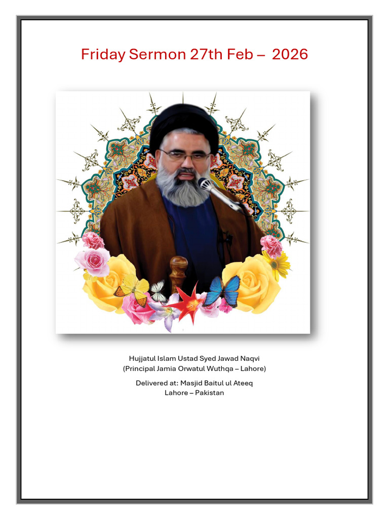 Friday Sermon 27th Feb 2026 - Ustad Syed Jawad Naq - 260227 - 170403 ...