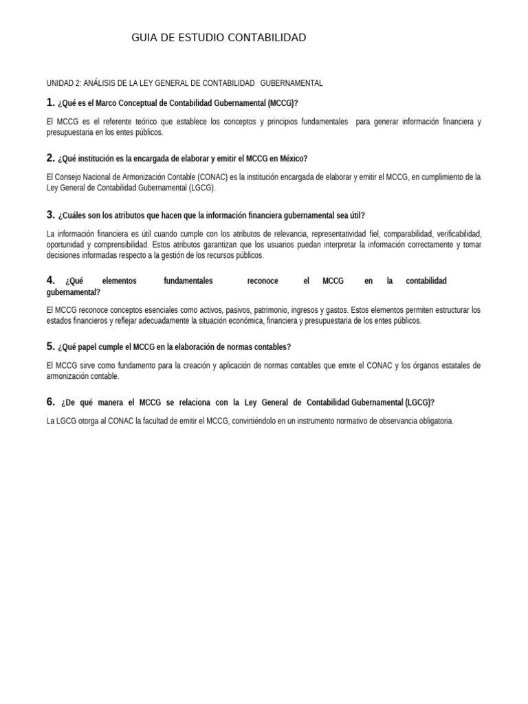 Tema 2 Marco Conceptual de La Contabilidad Gubernamental | PDF