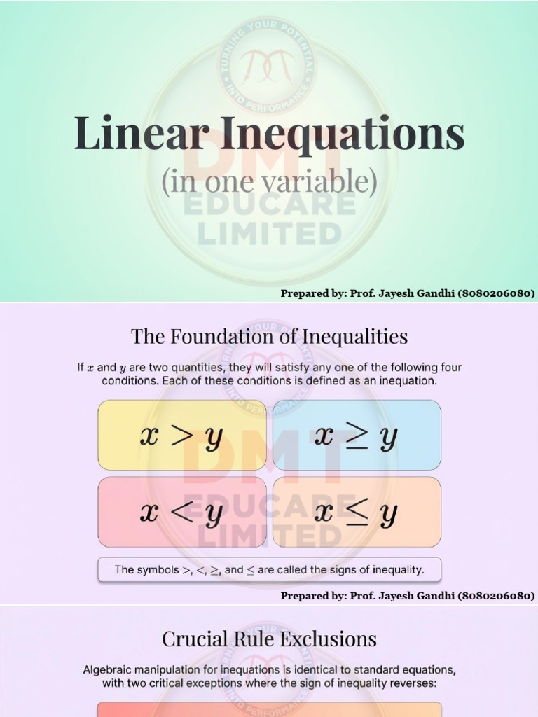 Linear Inequations | PDF