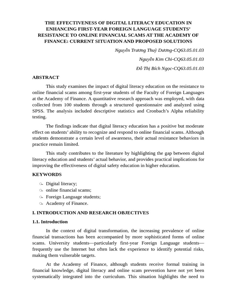 Digital literacy education | PDF | Quantitative Research | Survey ...
