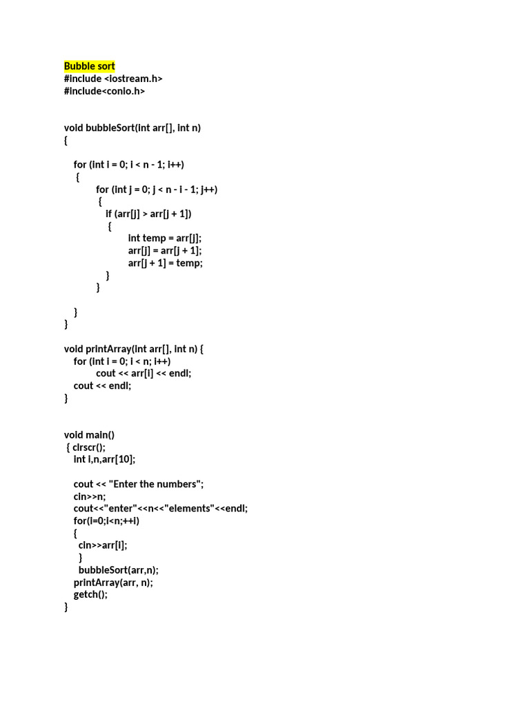 Bubble Sort | PDF
