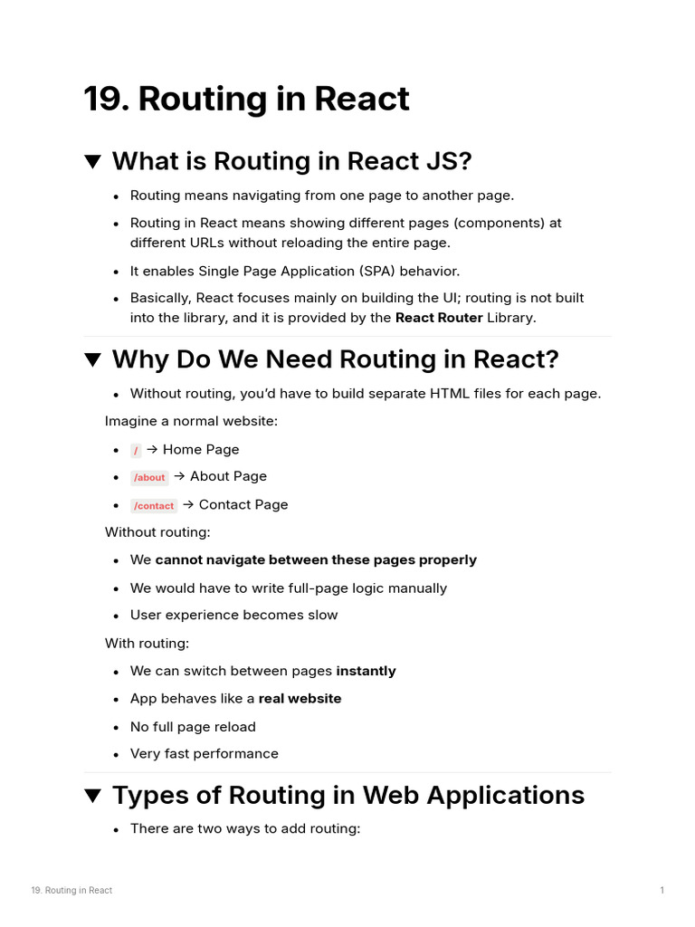 19. Routing in React | PDF | Software Engineering | Computing