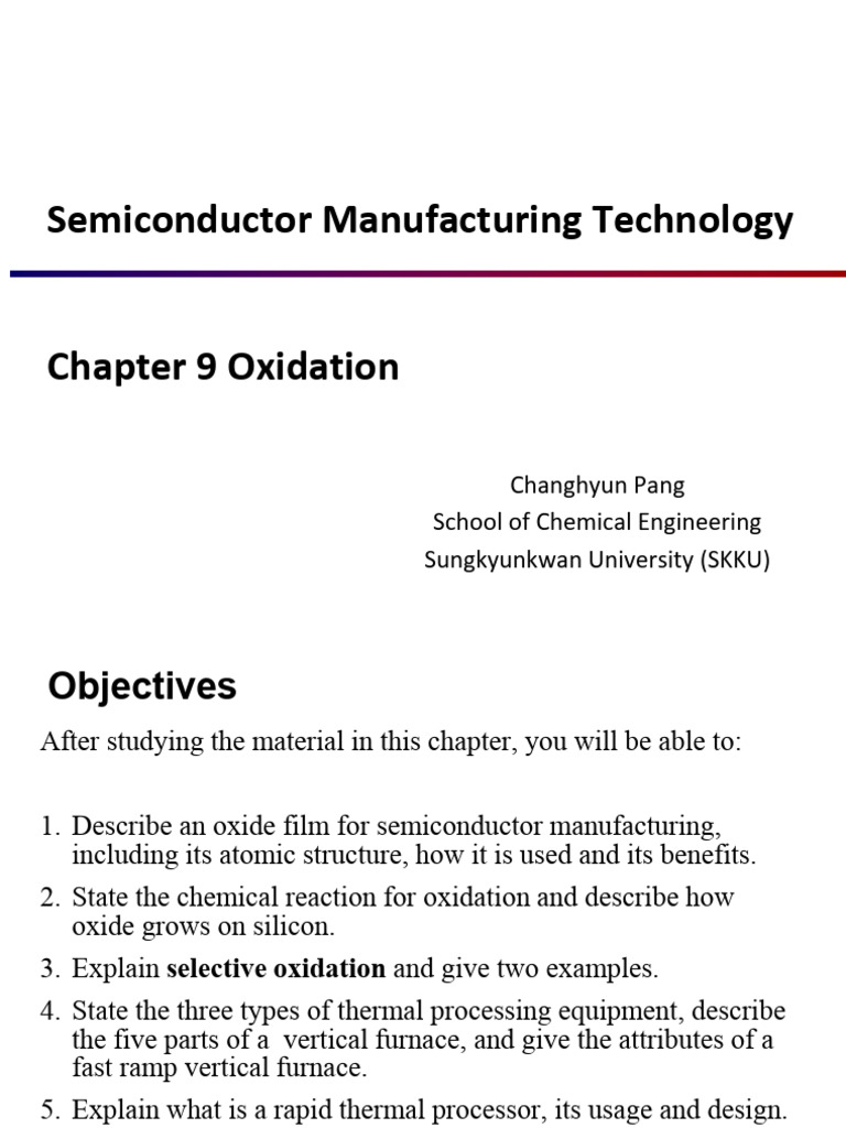 Leture06_Chapter 9 Oxidation_2023 | PDF | Field Effect Transistor ...