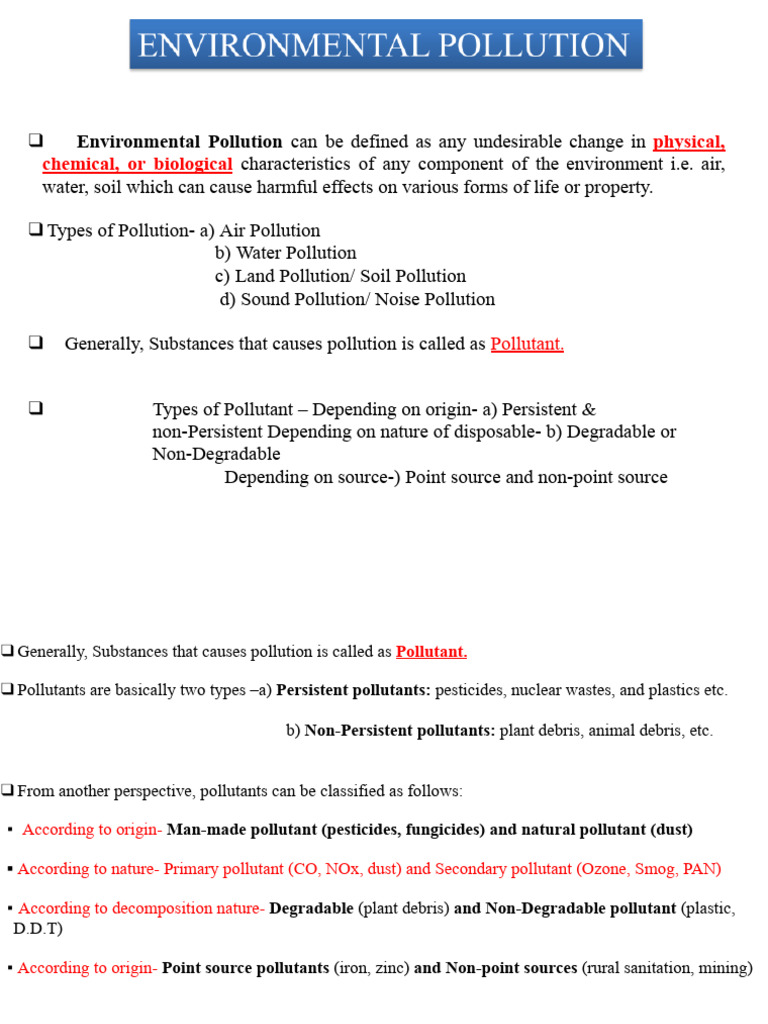 Types of Pollution.docx | PDF | Pollution | Sulfur Dioxide
