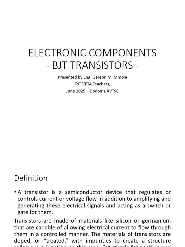 Bjt Transistor | PDF | Bipolar Junction Transistor | Transistor