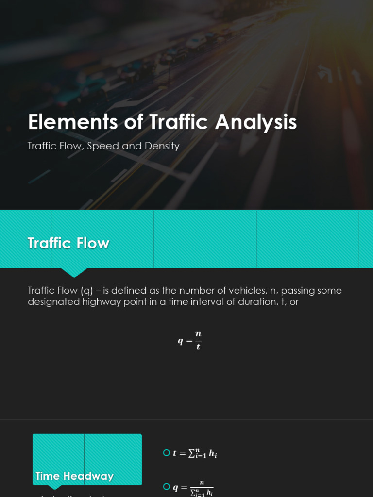 Chapter 2 - Elements of Traffic Analysis | PDF | Traffic | Speed