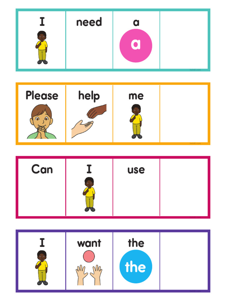 Color Visual Sentence Strips for SLP | PDF