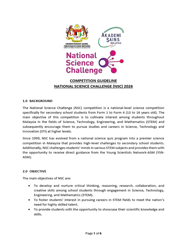 NSC 2026 Guidelines | PDF