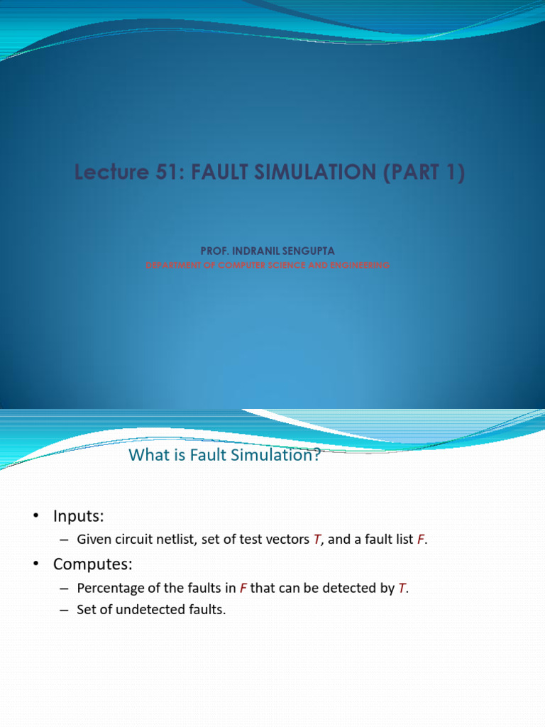 Serial and Parallel Fault Simulation | PDF | Simulation | Software ...