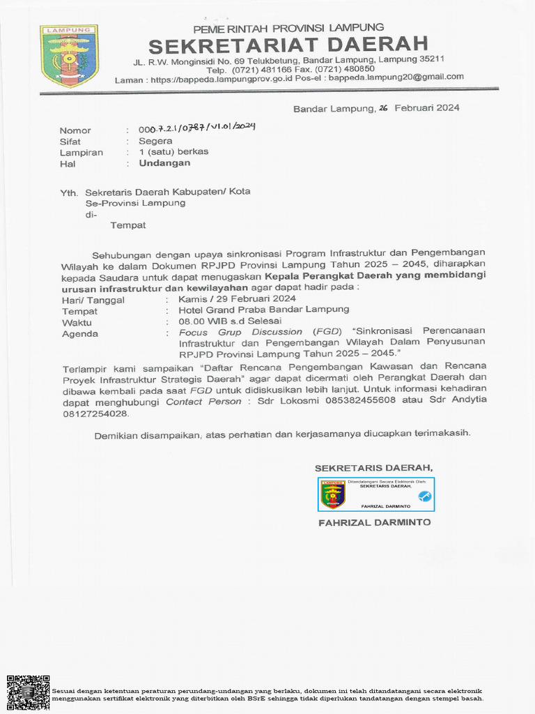 Undangan Kab Kota Sinkronisasi Perencanaan Infrastruktur Dan ...