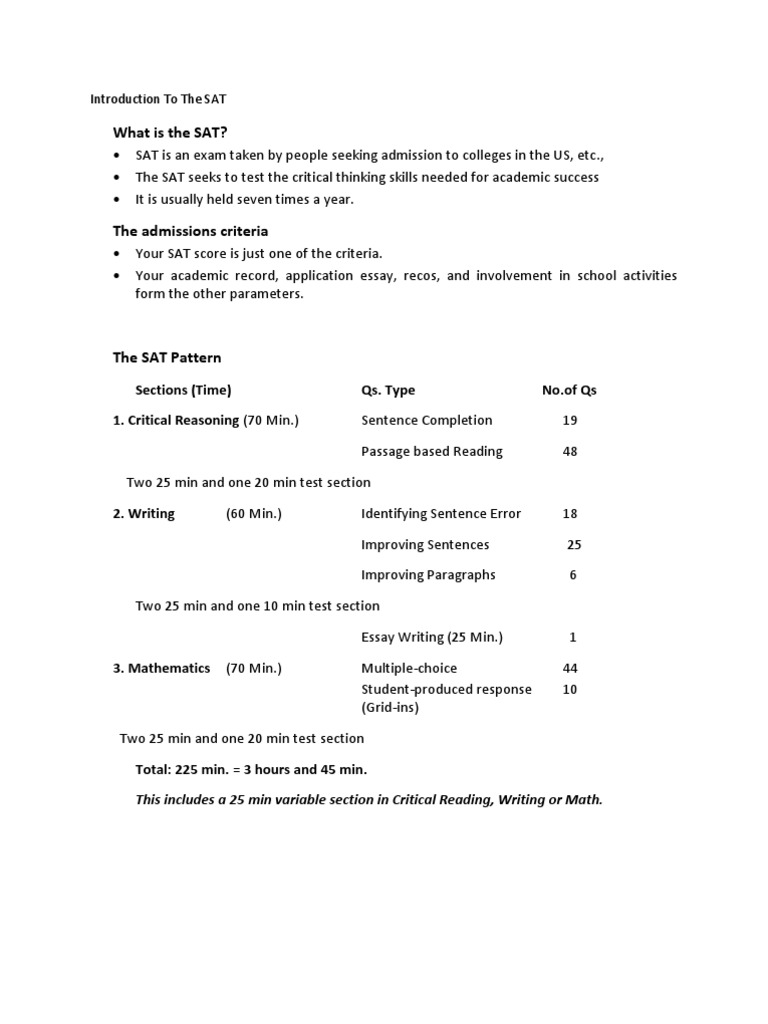 SAT Math: Multiple Choice Overview | PDF | Sat | Multiple Choice
