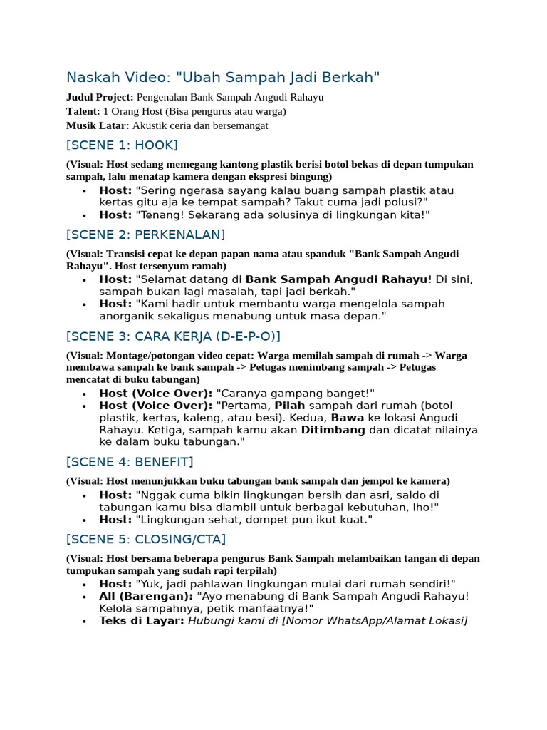 naskah vidio 1 | PDF