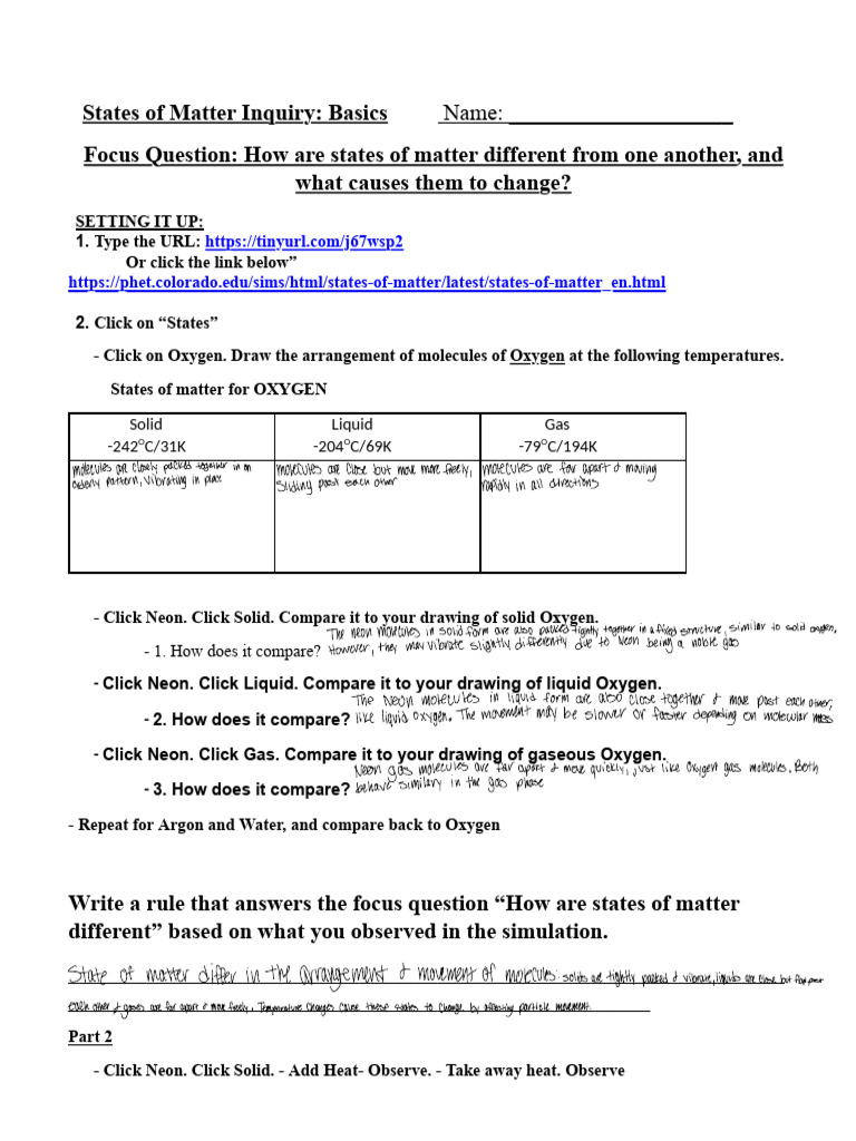 Lab+7 +States+of+Matter | PDF | Gases | Liquids