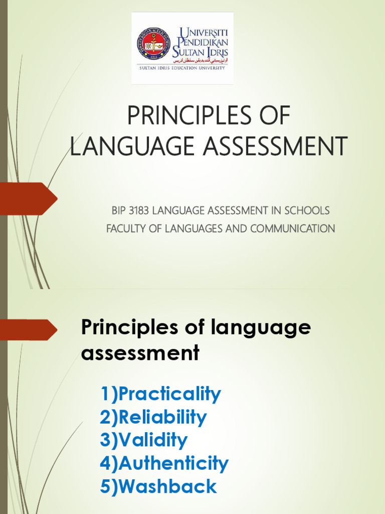 Principles of Language Assessment (1) | PDF | Validity (Statistics ...