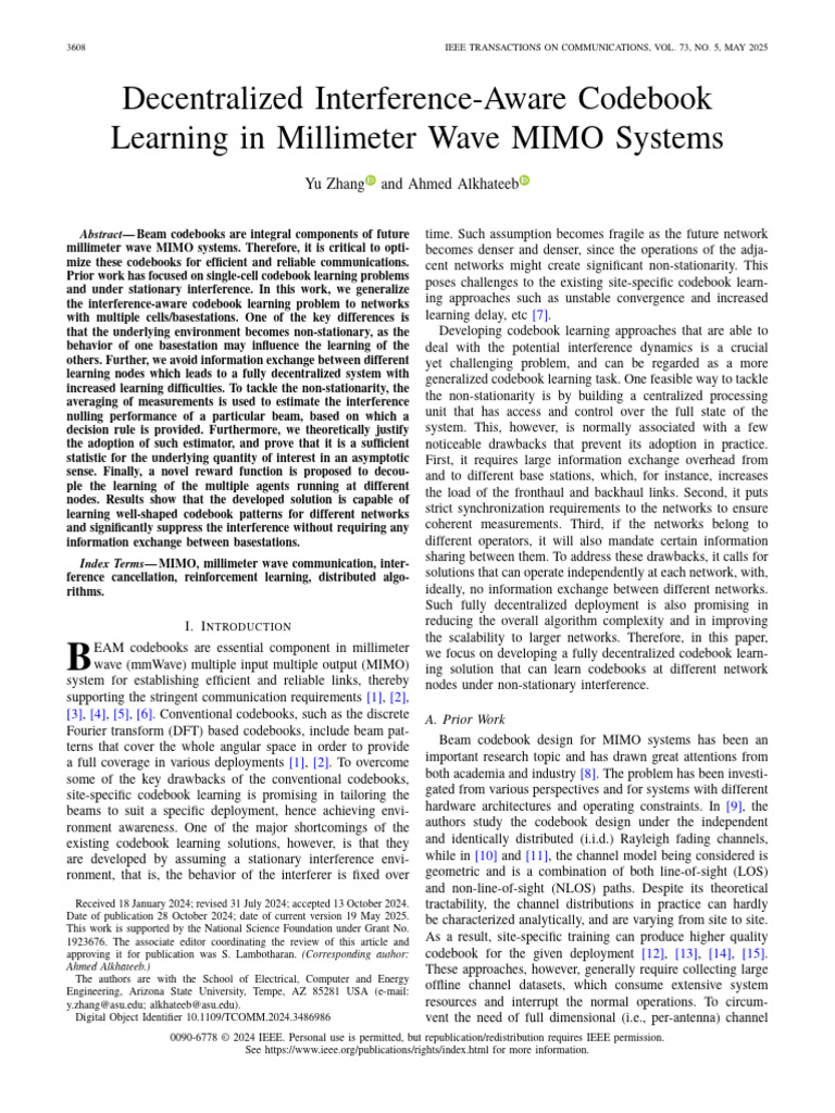 Decentralized Interference-Aware Codebook Learning in Millimeter Wave ...