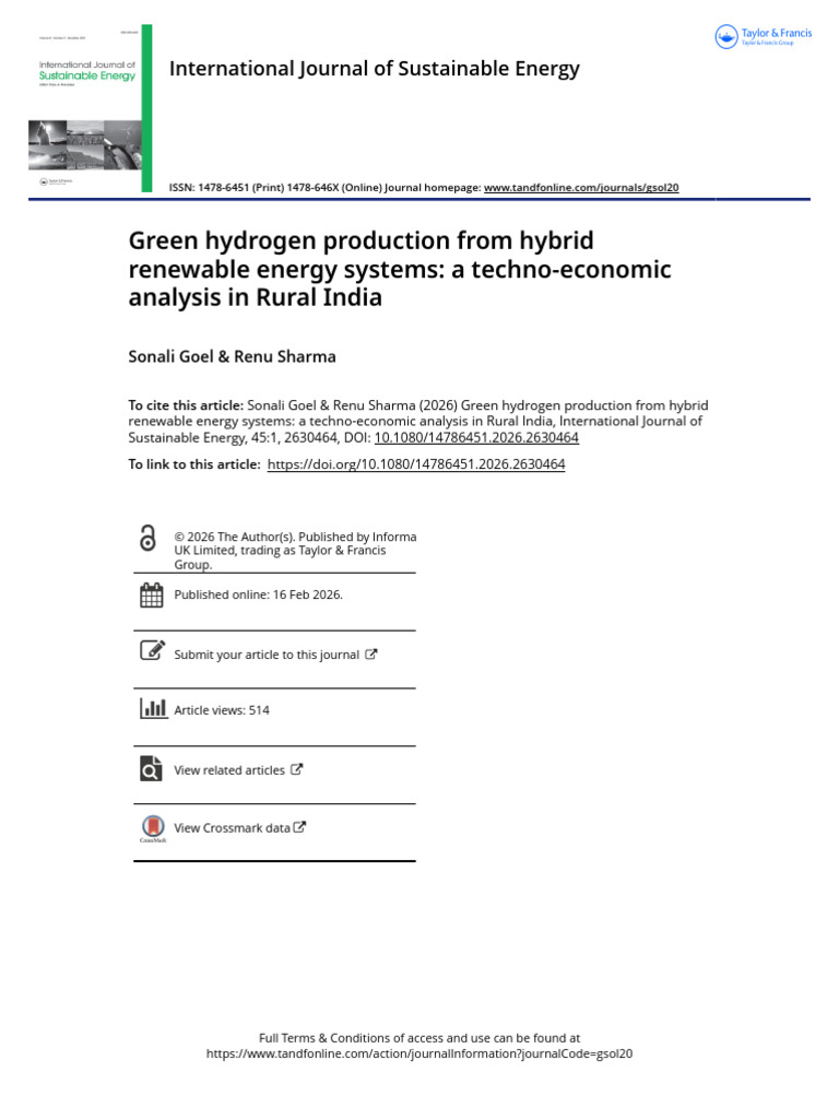 Green Hydrogen Production From Hybrid Renewable Energy Systems a Techno ...