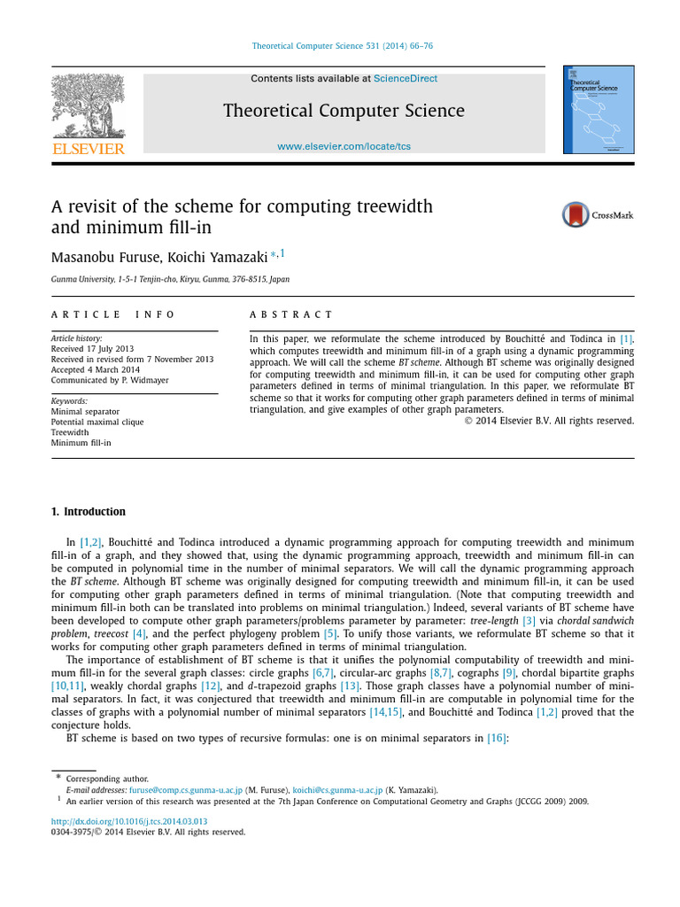 A Revisit of the Scheme for Computing Treewidth and Minimum Fill-In ...