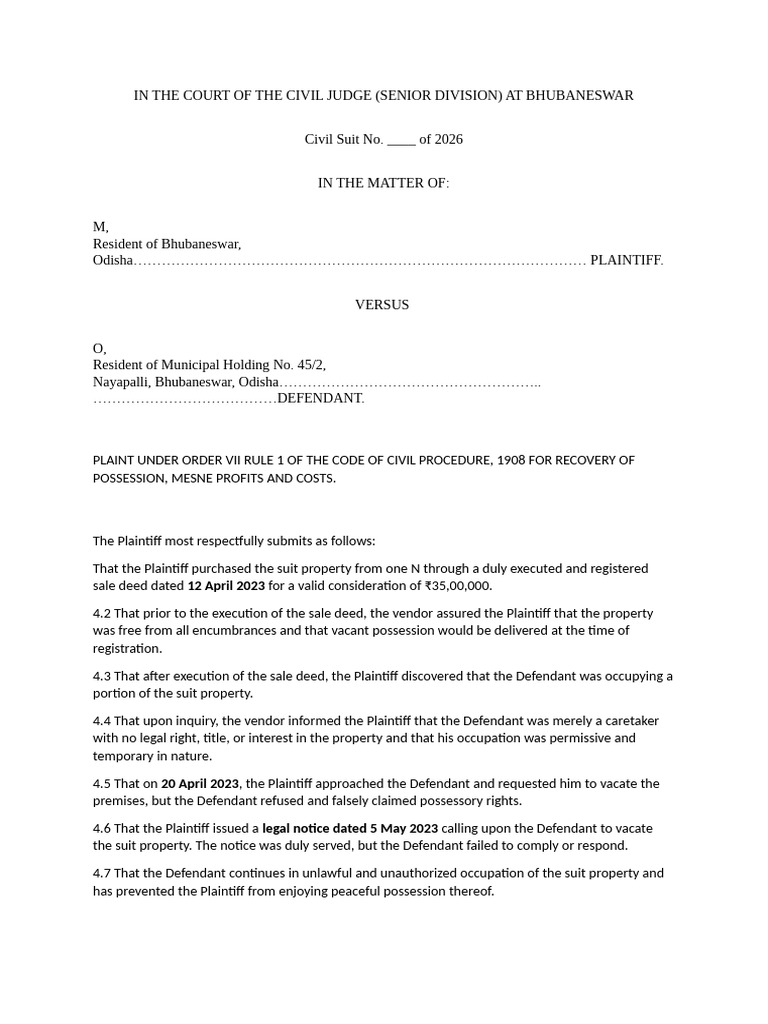 DPC 10th Semester Draft | PDF | Lawsuit | Civil Law (Common Law)