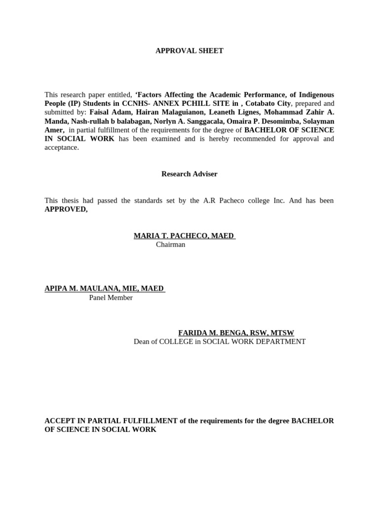 Approval Sheet | PDF