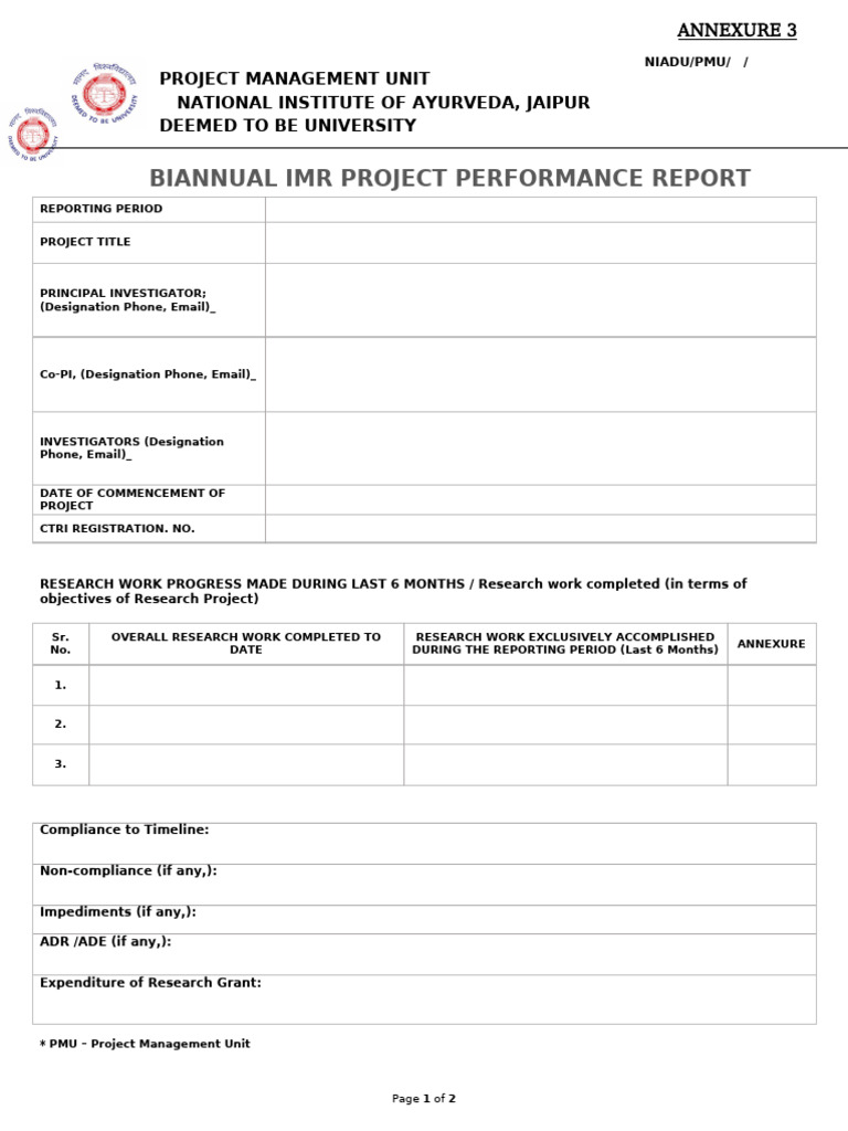 2. Biannual Imr Project Performance Report | PDF