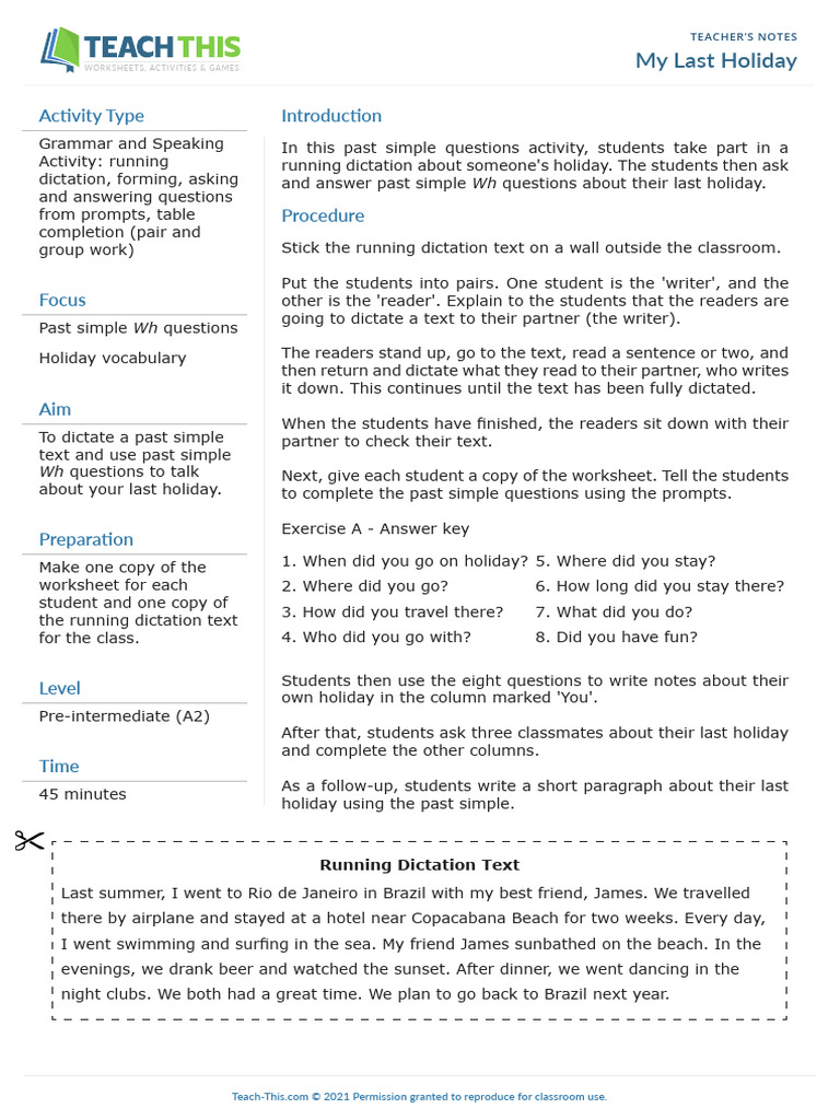 My Last Holiday | PDF