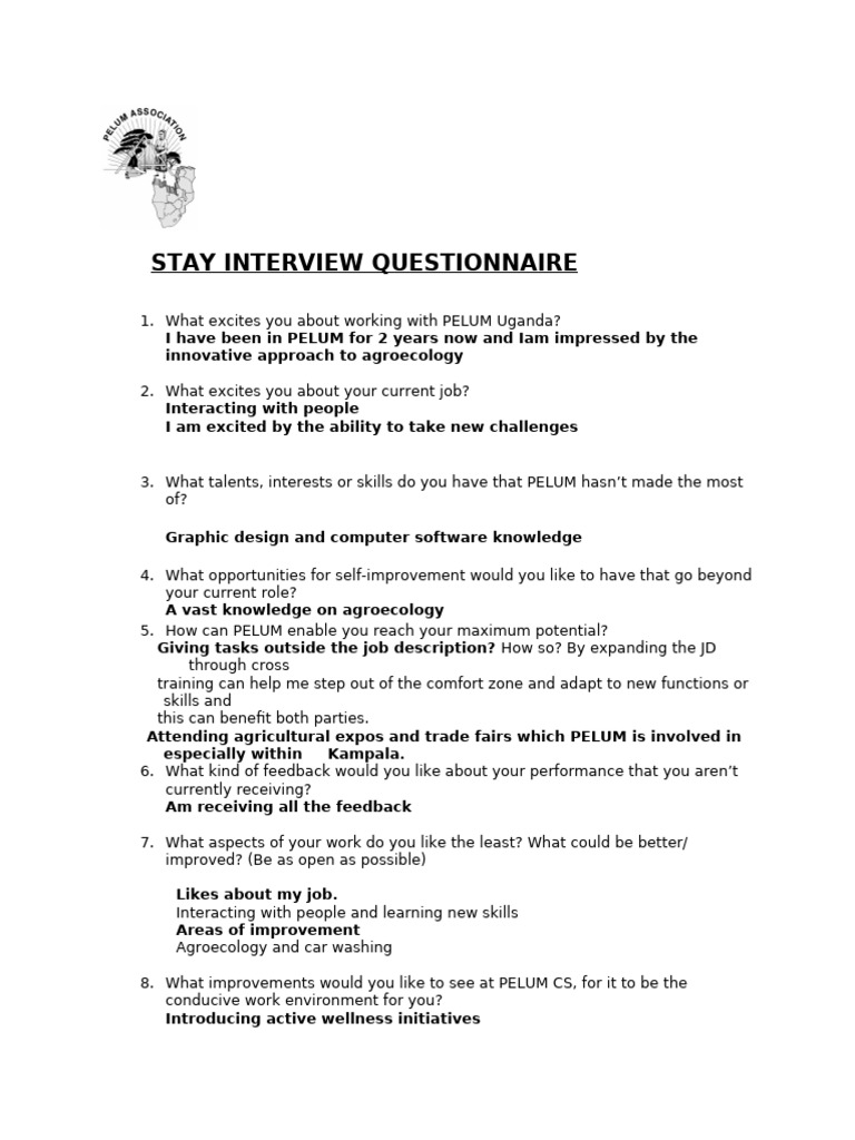 1.07 - Stay Interview Questionnaire 3 | PDF