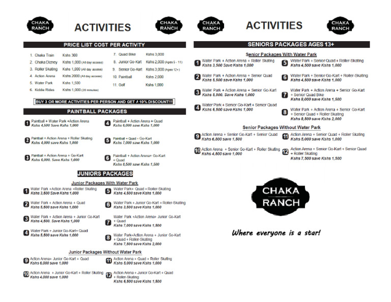 2026 Activity Packages | PDF