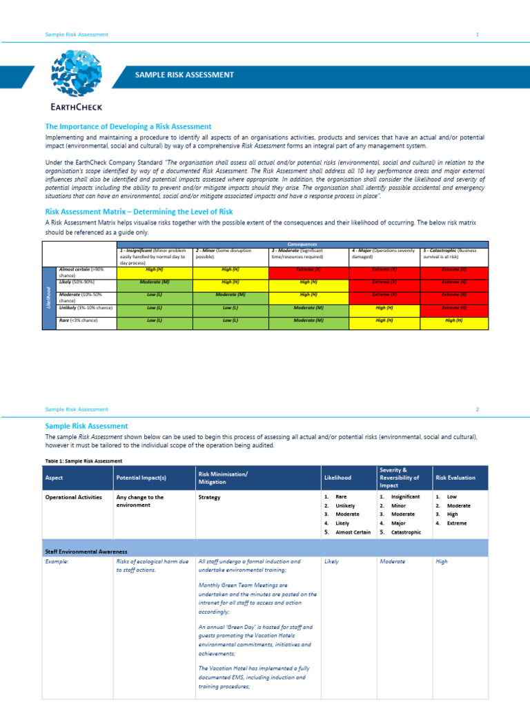 Sample Risk Assessment | PDF | Risk Assessment | Risk