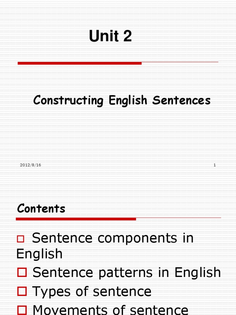 English Sentence Structure Guide | PDF | Subject (Grammar) | Pronoun