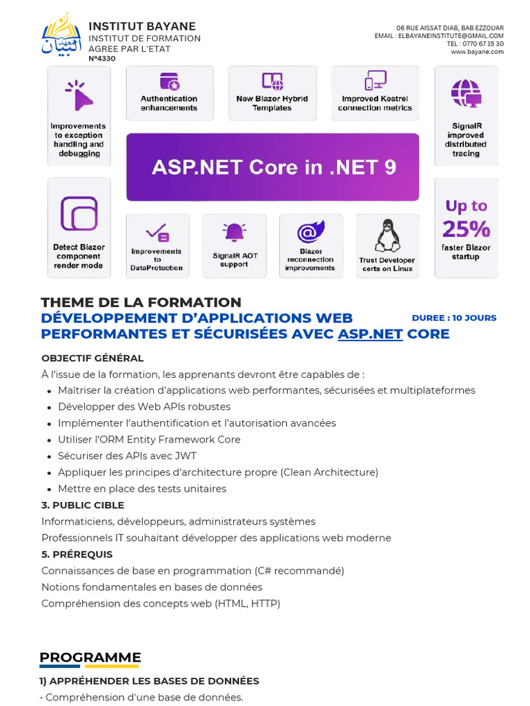 Développement D'applications Web Performantes Et Sécurisées Avec ASP ...