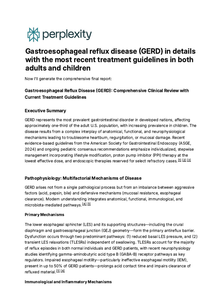 Gastroesophageal Reflux Disease (GERD) in Details | PDF ...