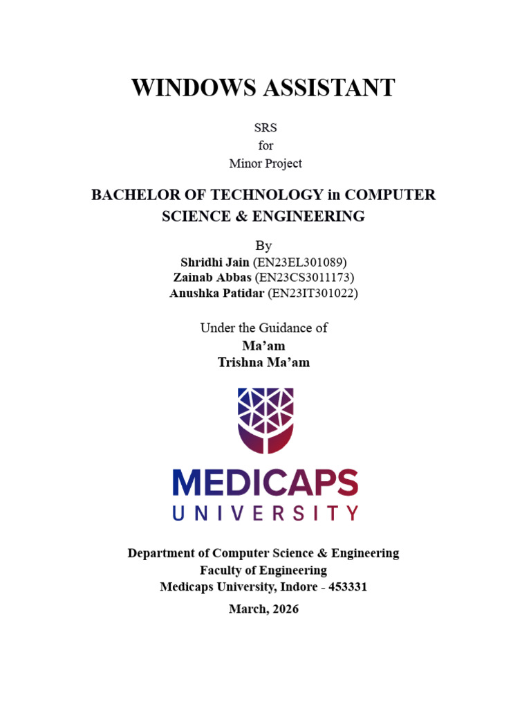 Mini Project SRS.docx | PDF | Graphical User Interfaces | Microsoft Windows
