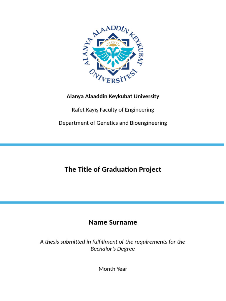 Template for Graduation Project | PDF | Thesis | Abstract (Summary)