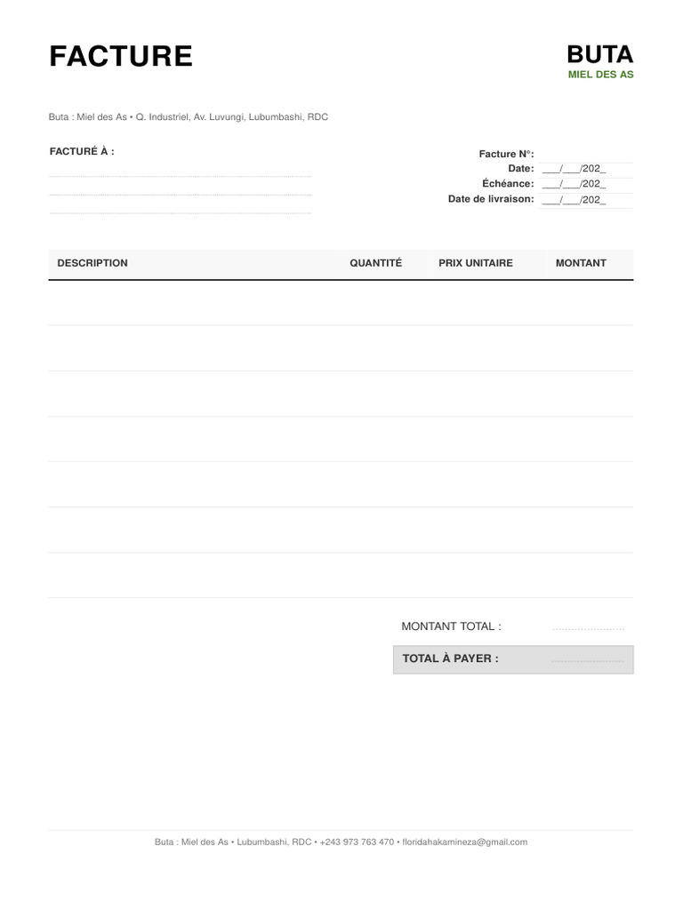 Facturier Vierge Buta v2 | PDF