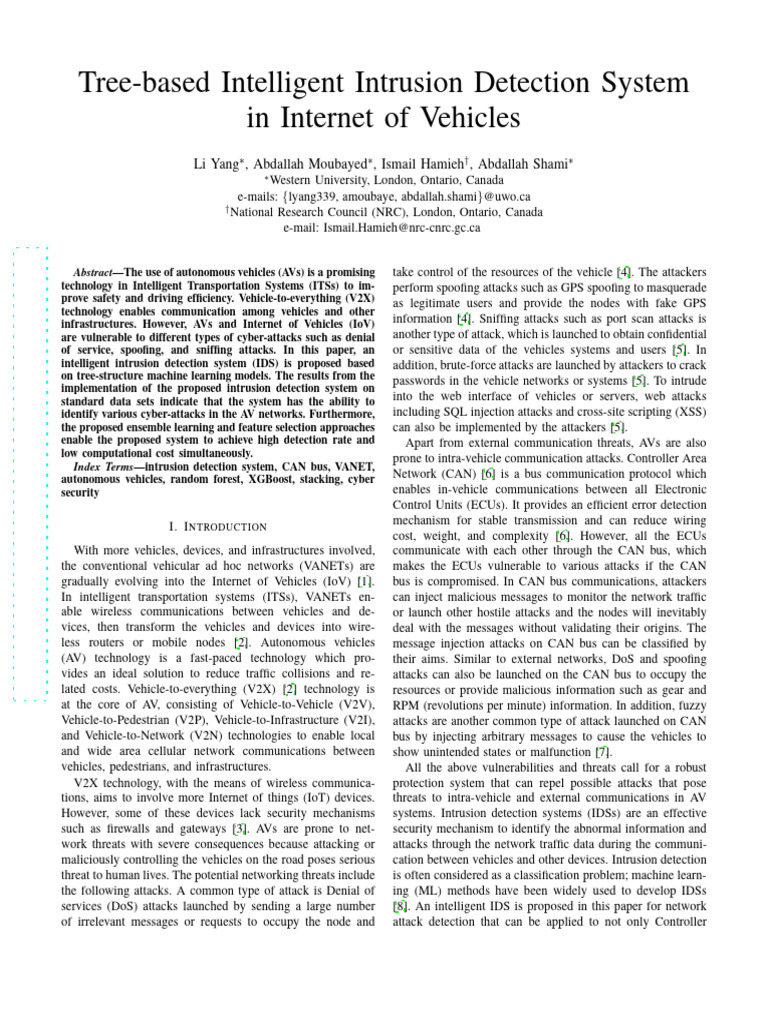 Tree-based IDS Paper | PDF | Machine Learning | Computer Network