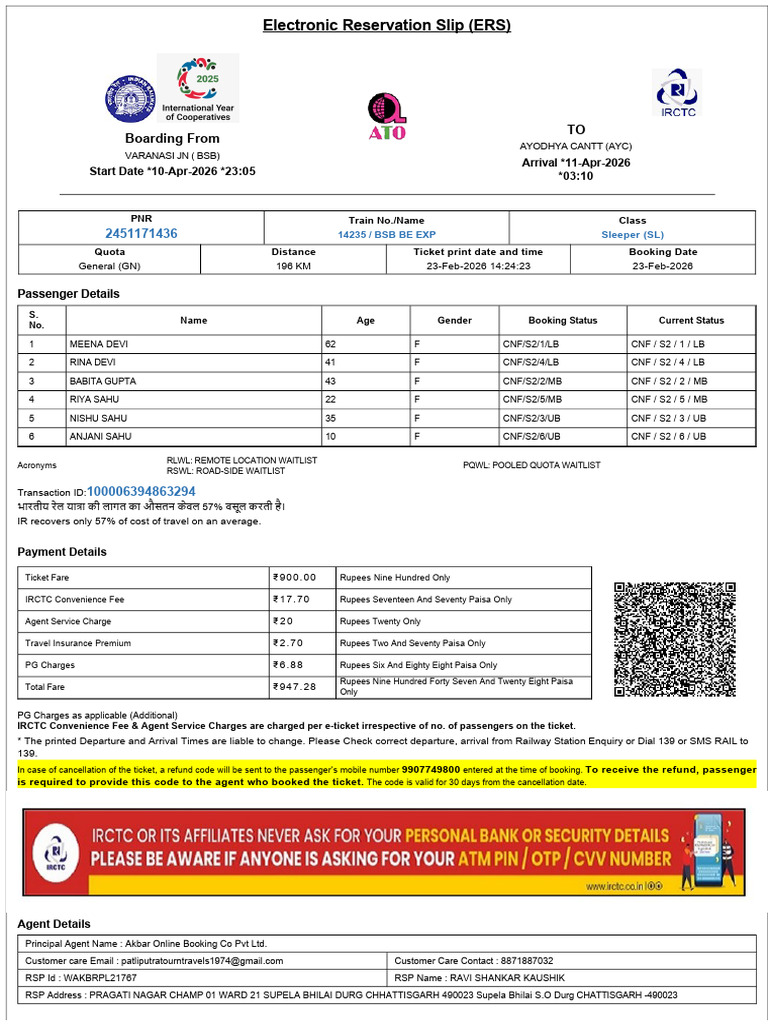 2451171436_RailwayTicket | PDF | Identity Document | Payments