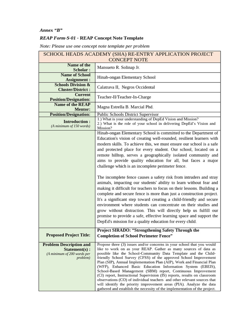 Project SIRADO_Annex B - REAP Form-S-01-REAP Concept Note Template ...