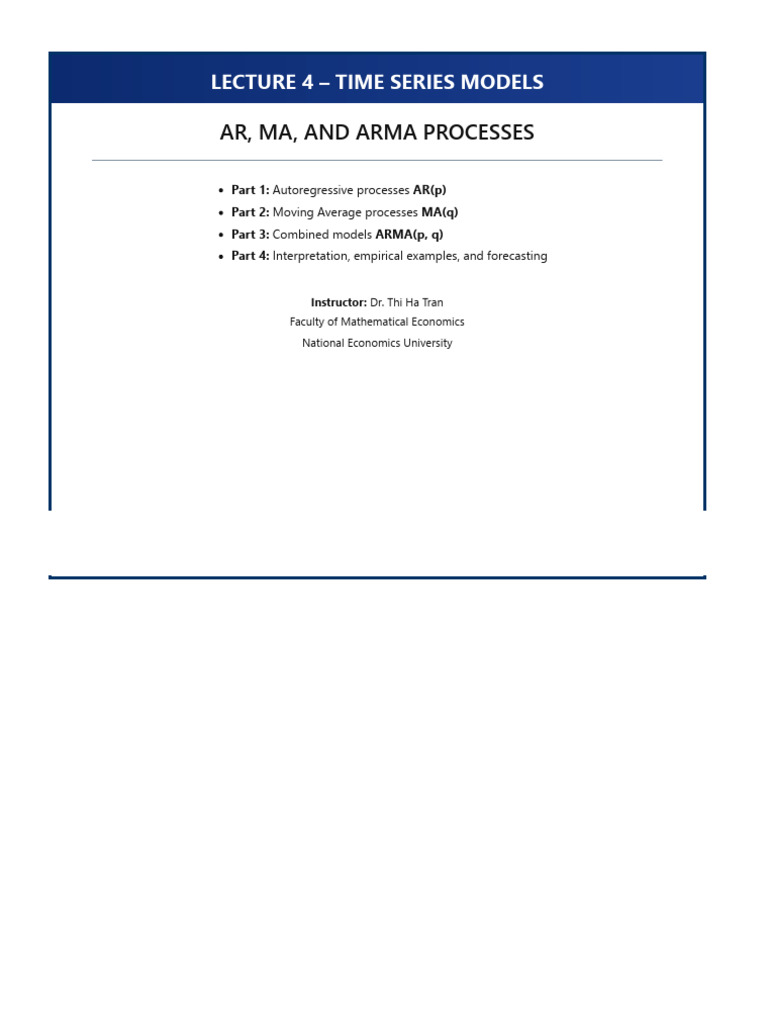lecture_4_timeseries_DSEB | PDF | Autoregressive Model | Stationary Process