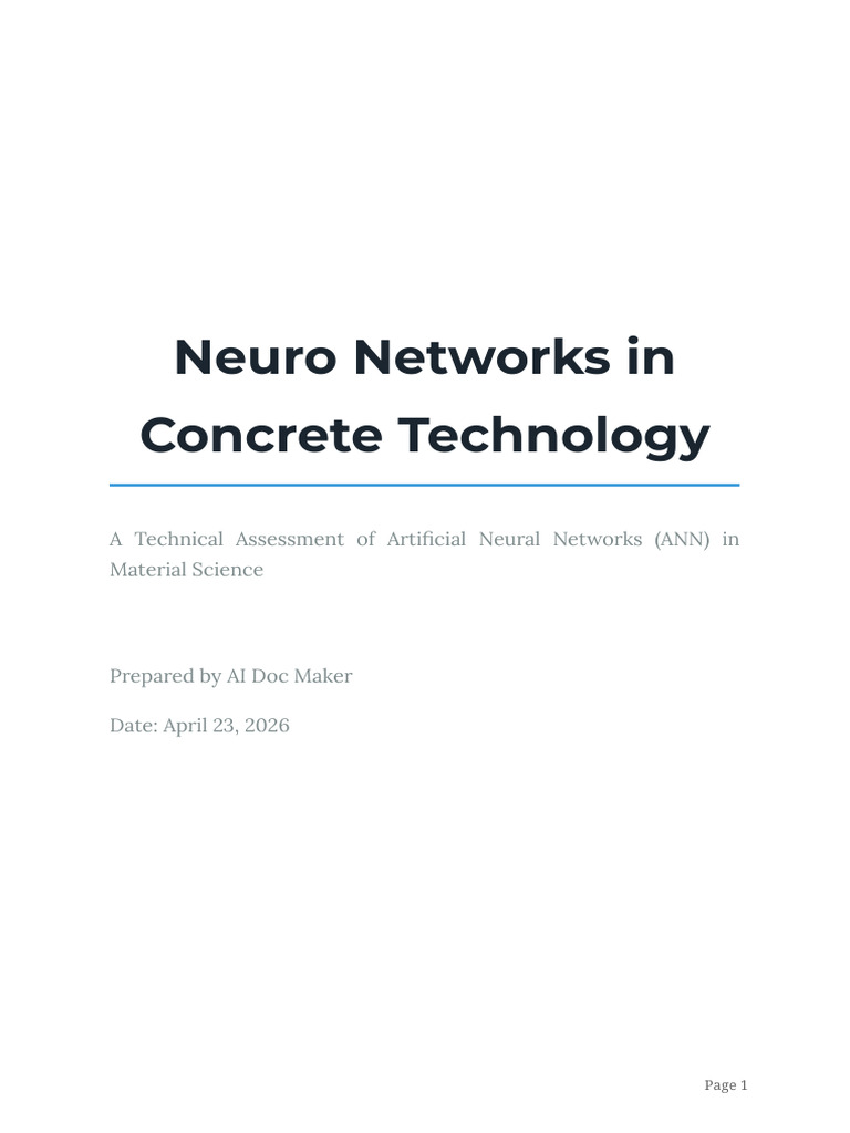 Neural Networks in Concrete Report | PDF