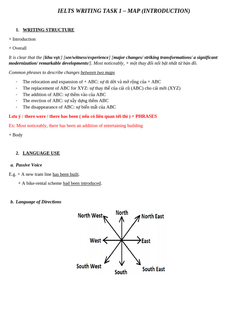 Ielts Writing Task 1 Map Introduction | PDF | Linguistics | Languages