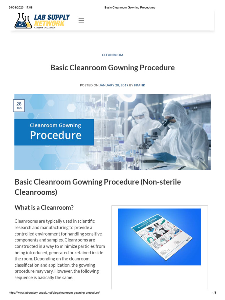 Basic Cleanroom Gowning Procedures | PDF | Industrial Processes