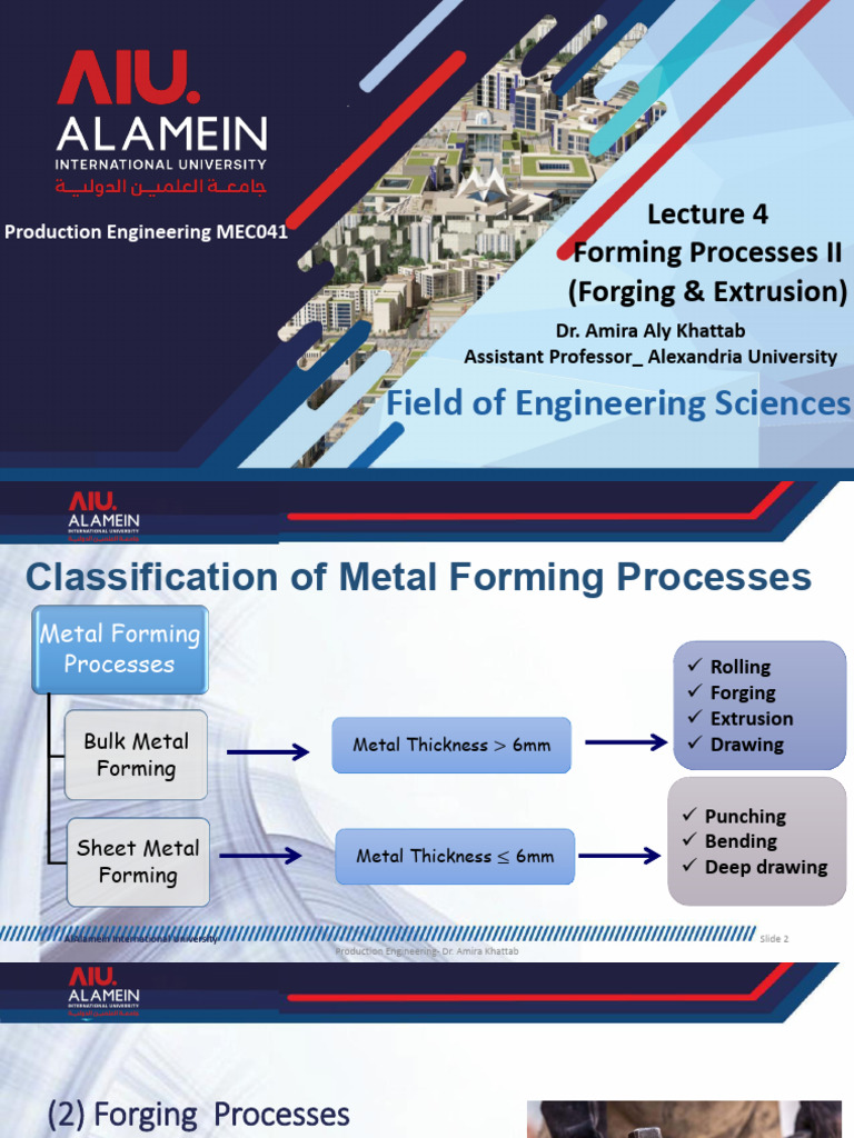 4 Forming Processes II 2026 | PDF | Extrusion | Forging